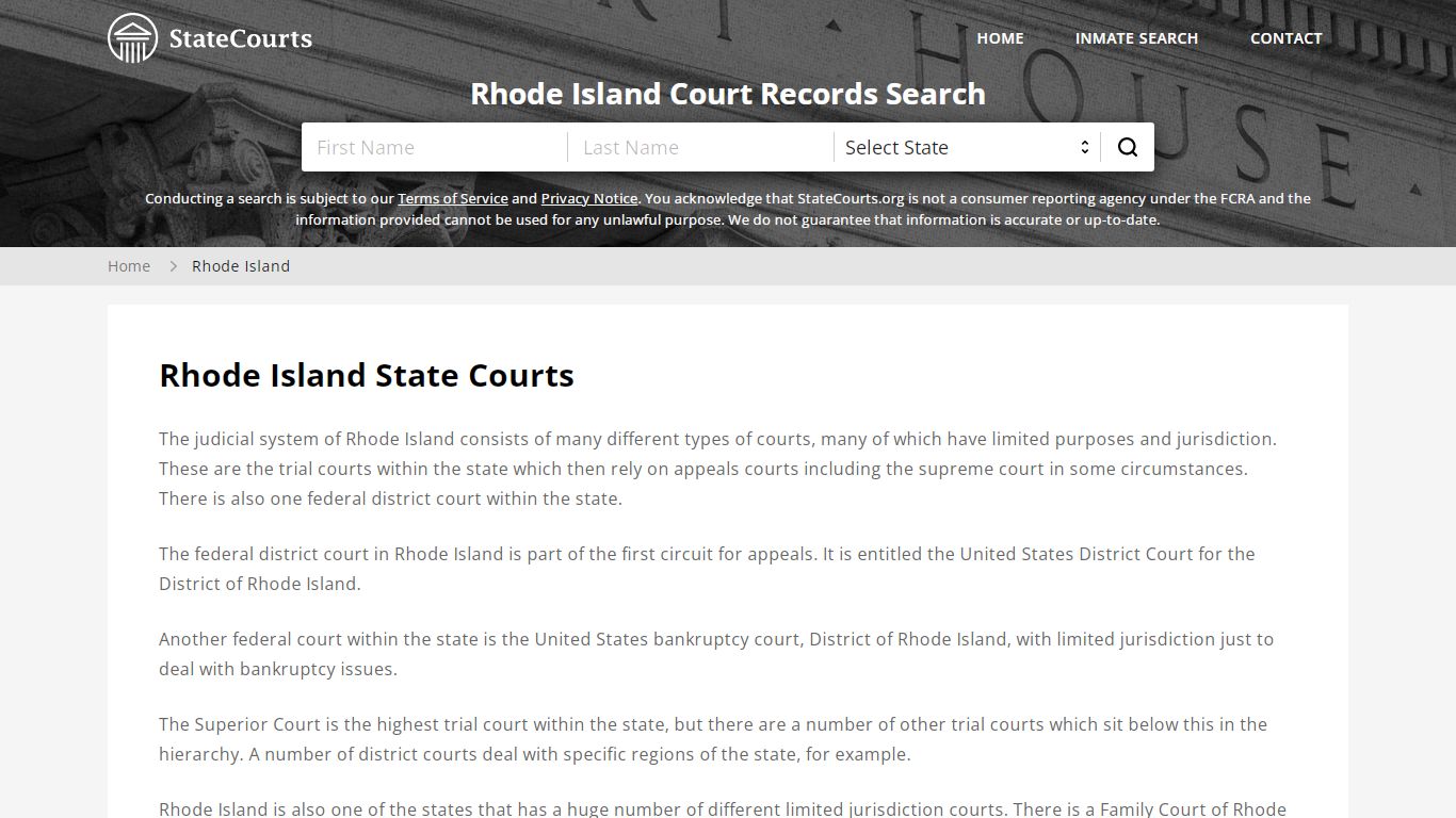 Rhode Island Court Records - RI State Courts