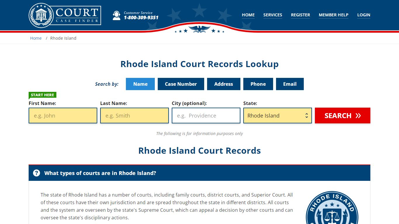 Rhode Island Court Records Lookup - RI Court Case Search